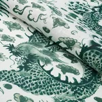 EMPRESS DRAGON fabric EMERALD color by Schumacher