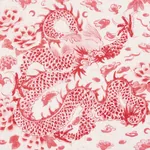 EMPRESS DRAGON fabric ROSE color by Schumacher