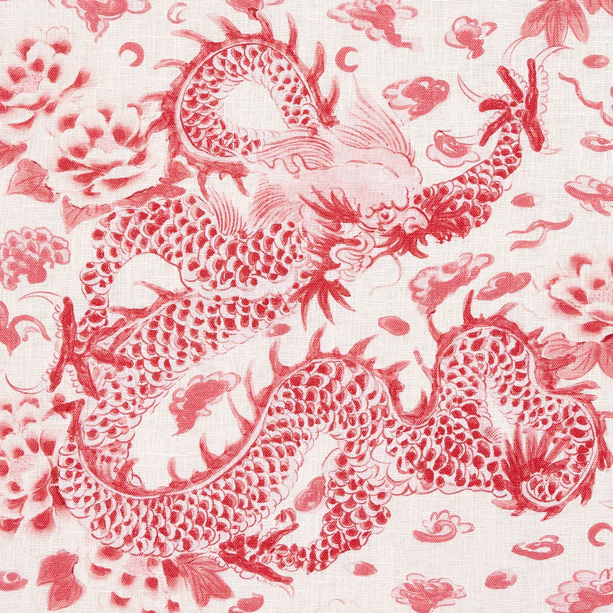 EMPRESS DRAGON fabric ROSE color by Schumacher