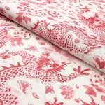 EMPRESS DRAGON fabric ROSE color by Schumacher