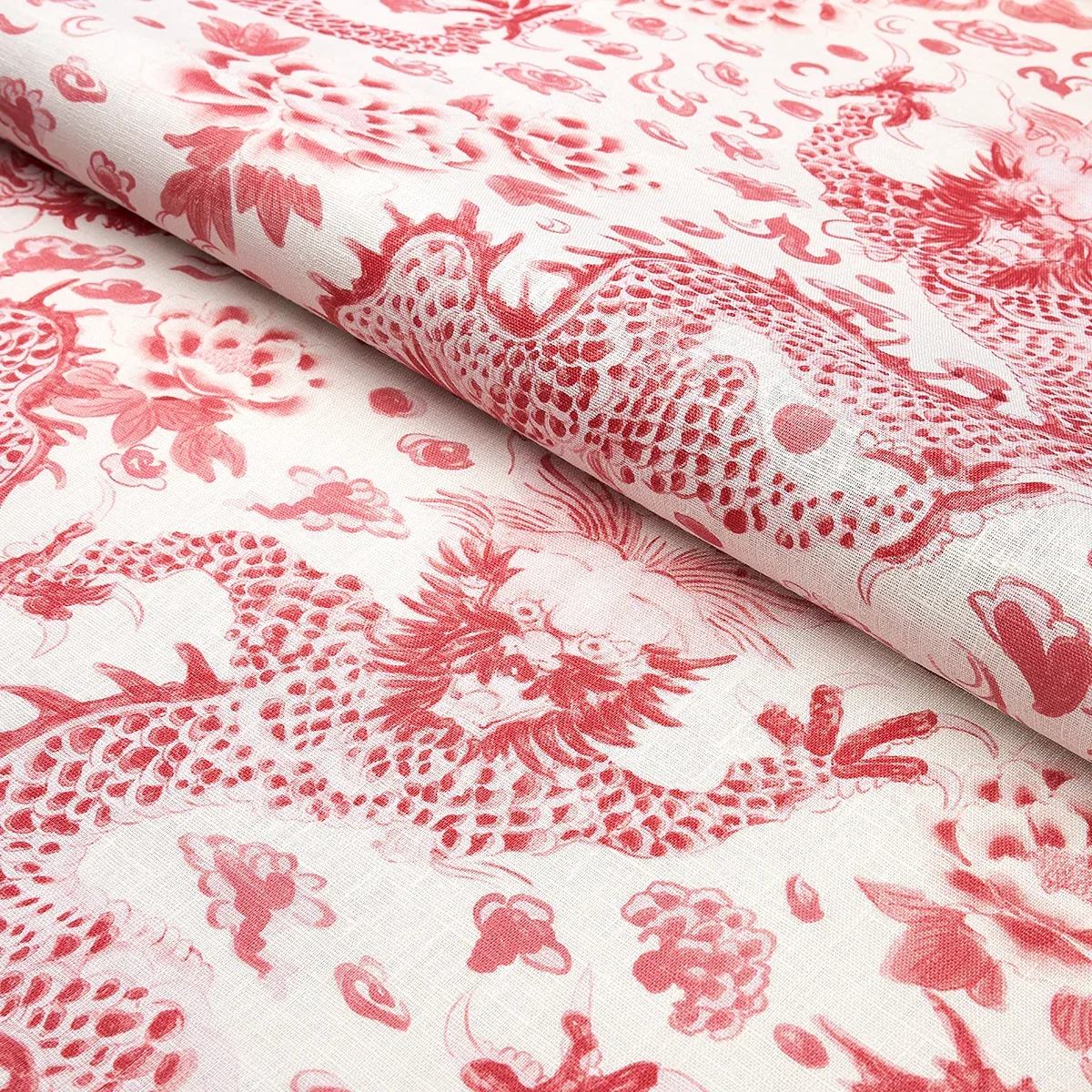 EMPRESS DRAGON fabric ROSE color by Schumacher