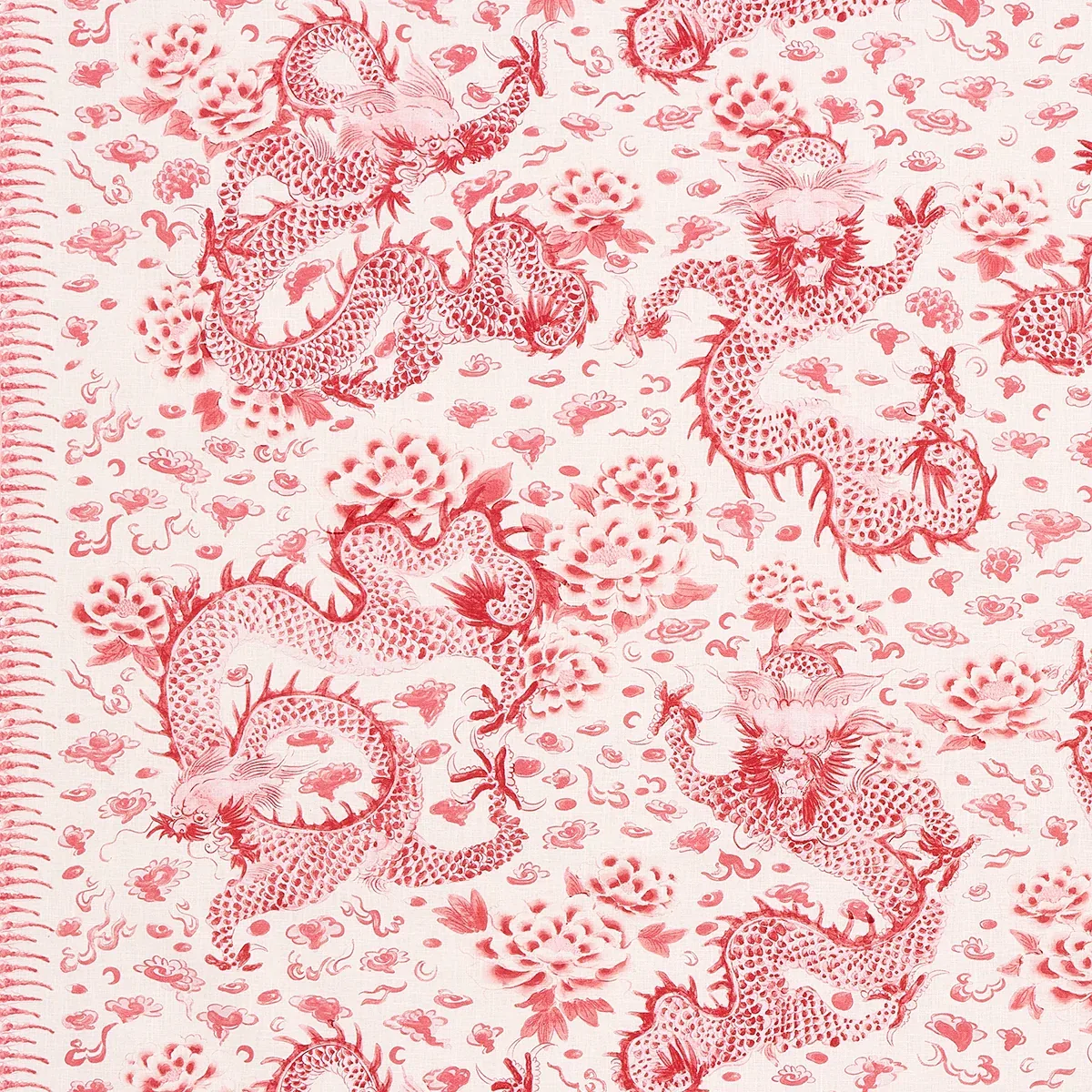 EMPRESS DRAGON fabric ROSE color by Schumacher