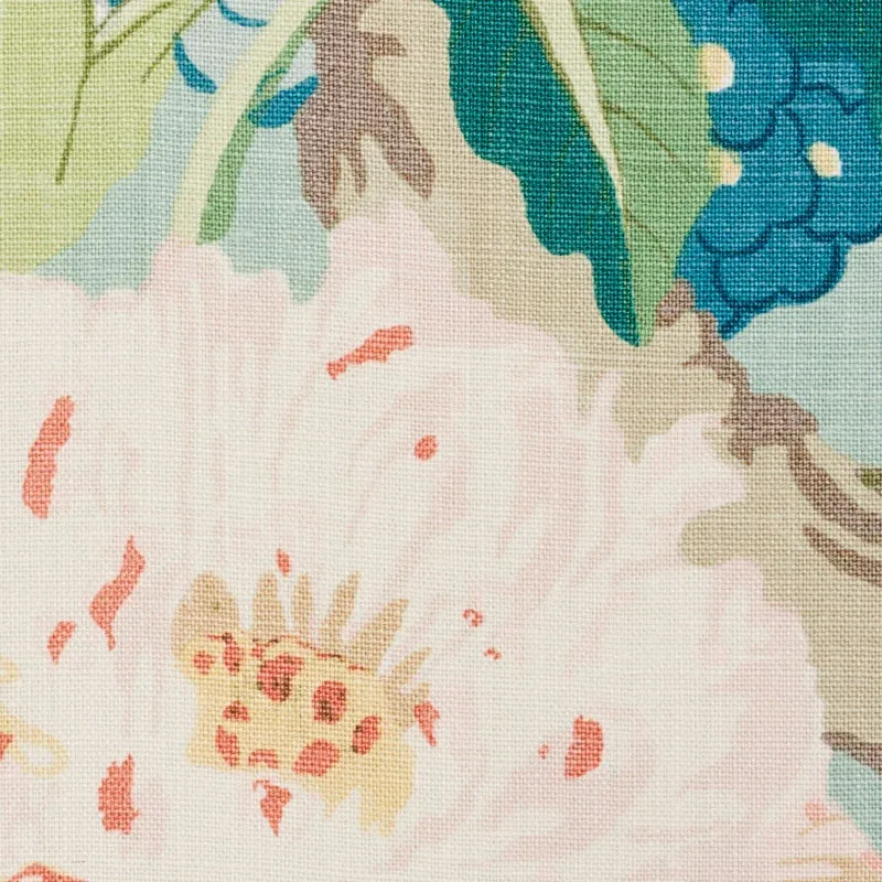 ENCHANTED GARDEN Fabric – AQUA | Schumacher | Wallpaper Twin ENCHANTED GARDEN fabric AQUA color by Schumacher