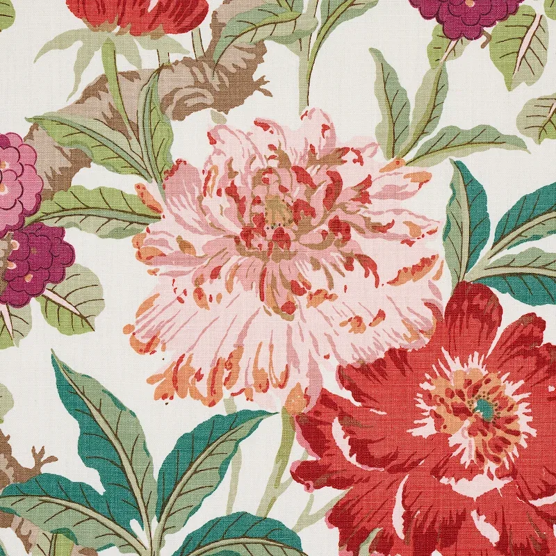 ENCHANTED GARDEN fabric FUCHSIA color by Schumacher