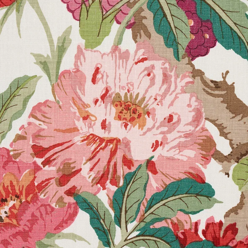 ENCHANTED GARDEN fabric FUCHSIA color by Schumacher