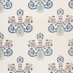 ESTRELLA EMBROIDERY Fabric – INDIGO SPICE | Schumacher | Wal ESTRELLA EMBROIDERY fabric INDIGO SPICE color by Schumacher