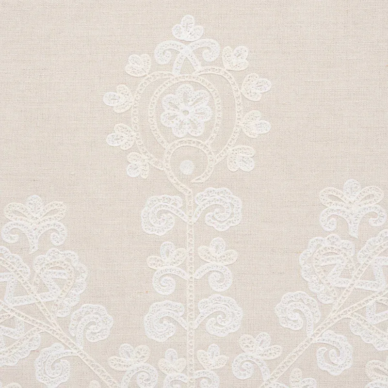 ESTRELLA EMBROIDERY fabric LINEN color by Schumacher