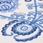 ESTRELLA EMBROIDERY fabric PORCELAIN color by Schumacher