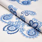 ESTRELLA EMBROIDERY fabric PORCELAIN color by Schumacher