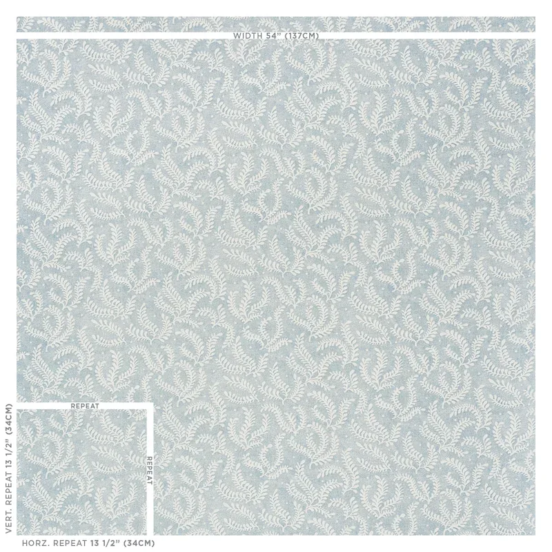 ETCHED FERN Fabric – BLUE | Schumacher | Wallpaper Twins ETCHED FERN fabric BLUE color by Schumacher