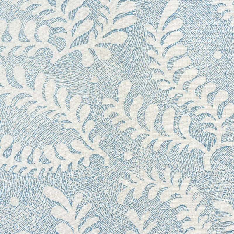 ETCHED FERN Fabric – BLUE | Schumacher | Wallpaper Twins ETCHED FERN fabric BLUE color by Schumacher