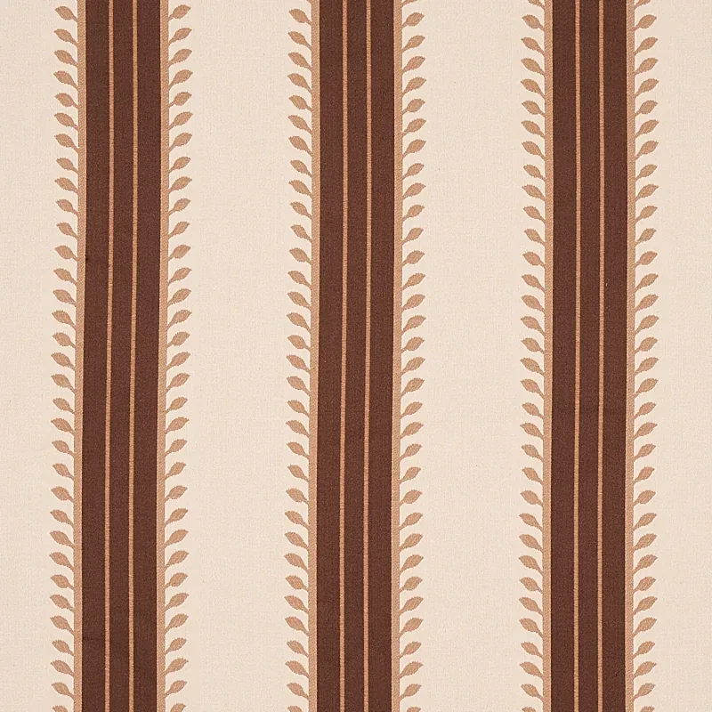 ETRUSCAN STRIPE fabric BROWN color by Schumacher