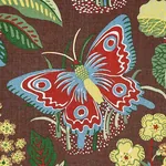 EXOTIC BUTTERFLY Fabric – BROWN | Schumacher | Wallpaper Twi EXOTIC BUTTERFLY fabric BROWN color by Schumacher