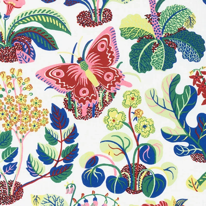 EXOTIC BUTTERFLY INDOOR/OUTDOOR fabric SPRING color by Schumacher