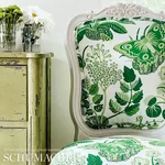 EXOTIC BUTTERFLY Fabric – LEAF | Schumacher | Wallpaper Twin EXOTIC BUTTERFLY fabric LEAF color by Schumacher