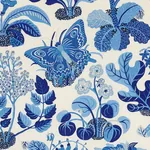 EXOTIC BUTTERFLY Fabric – MARINE | Schumacher | Wallpaper Tw EXOTIC BUTTERFLY fabric MARINE color by Schumacher