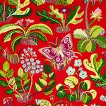 EXOTIC BUTTERFLY Fabric – RED | Schumacher | Wallpaper Twins EXOTIC BUTTERFLY fabric RED color by Schumacher