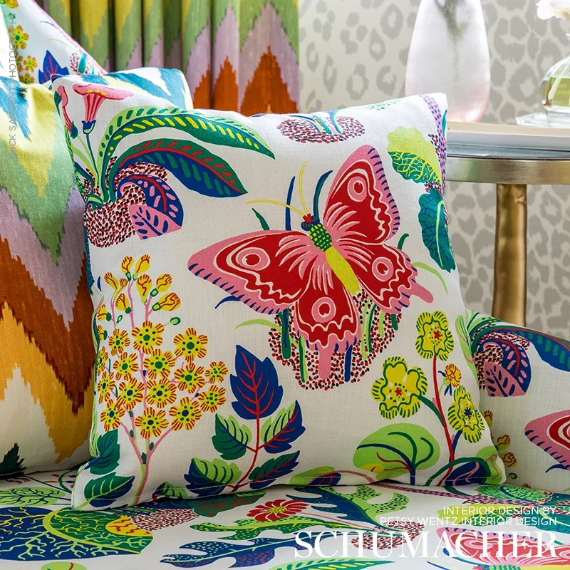 EXOTIC BUTTERFLY fabric SPRING color by Schumacher