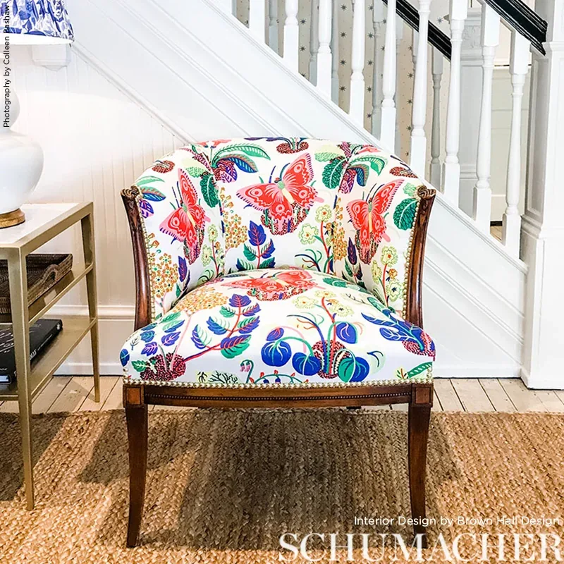 EXOTIC BUTTERFLY fabric SPRING color by Schumacher