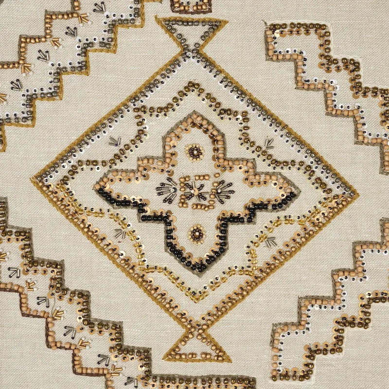 Ezma Embroidery Fabric – NEUTRAL | Schumacher | Wallpaper Tw Ezma Embroidery fabric NEUTRAL color by Schumacher