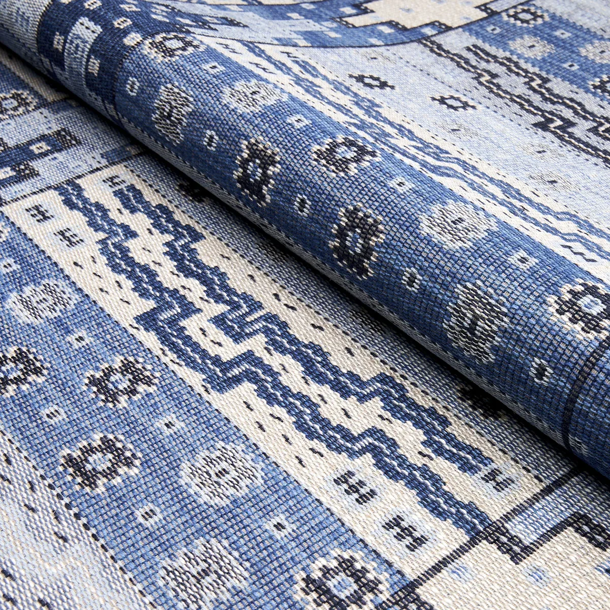 FAIRUZA FLATWEAVE Fabric – DENIM | Schumacher | Wallpaper Tw FAIRUZA FLATWEAVE fabric DENIM color by Schumacher