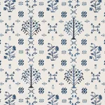 FAIRVIEW CROSS STITCH EMBROIDERY fabric INDIGO color by Schumacher