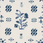 FAIRVIEW CROSS STITCH EMBROIDERY fabric INDIGO color by Schumacher