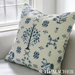 FAIRVIEW CROSS STITCH EMBROIDERY fabric INDIGO color by Schumacher