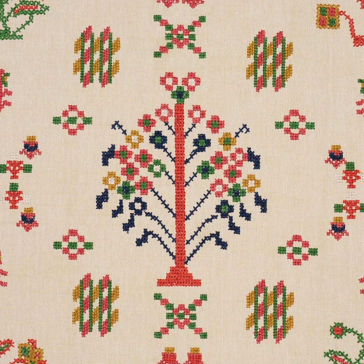 FAIRVIEW CROSS STITCH EMBROIDERY fabric MULTI color by Schumacher