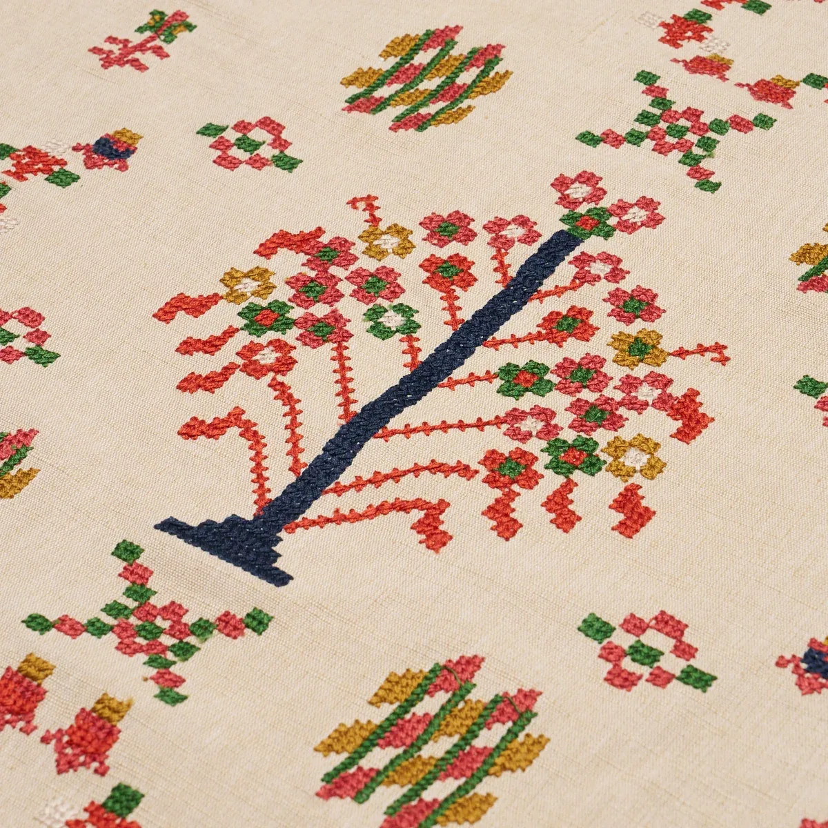 FAIRVIEW CROSS STITCH EMBROIDERY fabric MULTI color by Schumacher