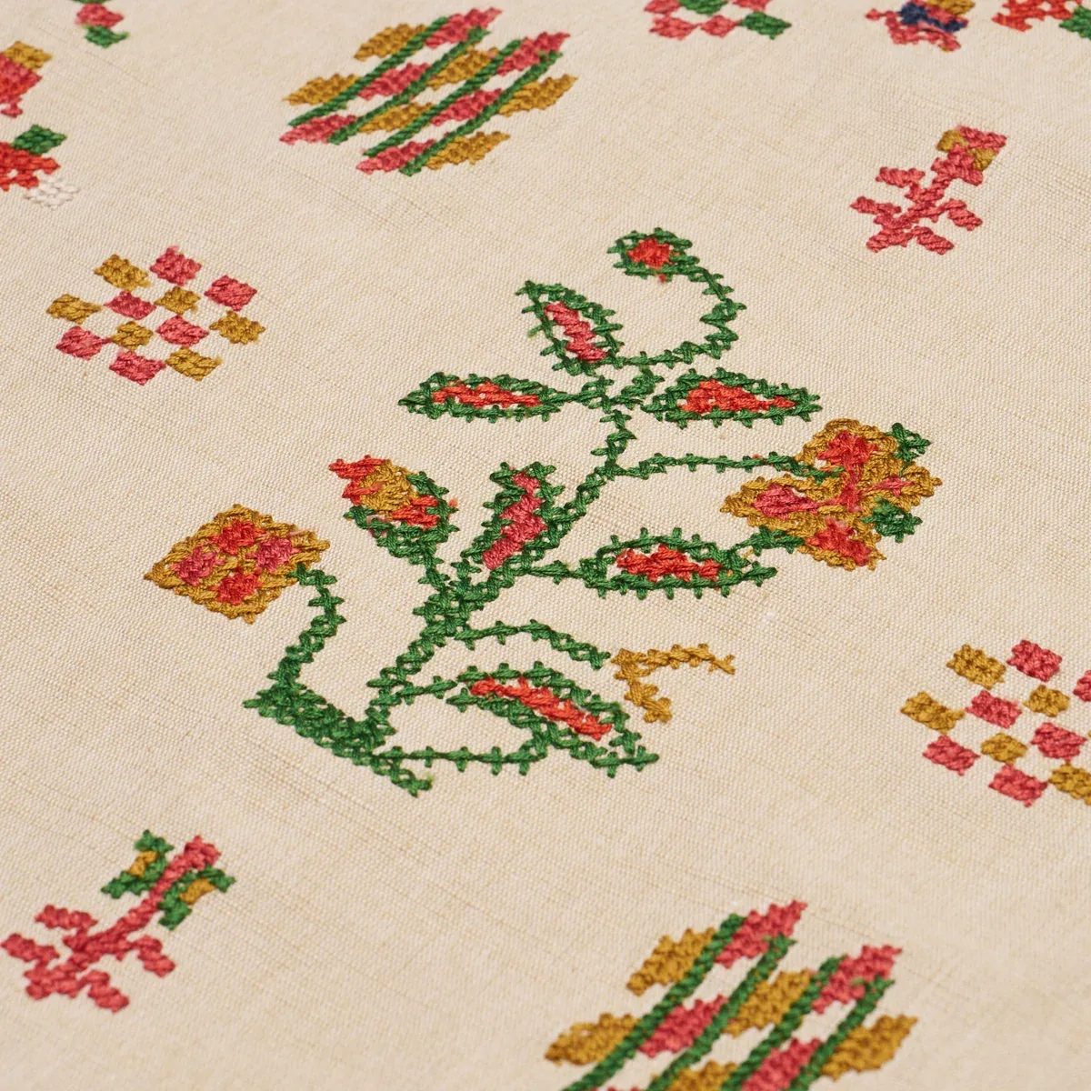FAIRVIEW CROSS STITCH EMBROIDERY fabric MULTI color by Schumacher