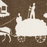 Farm Scene fabric BROWN color by Schumacher