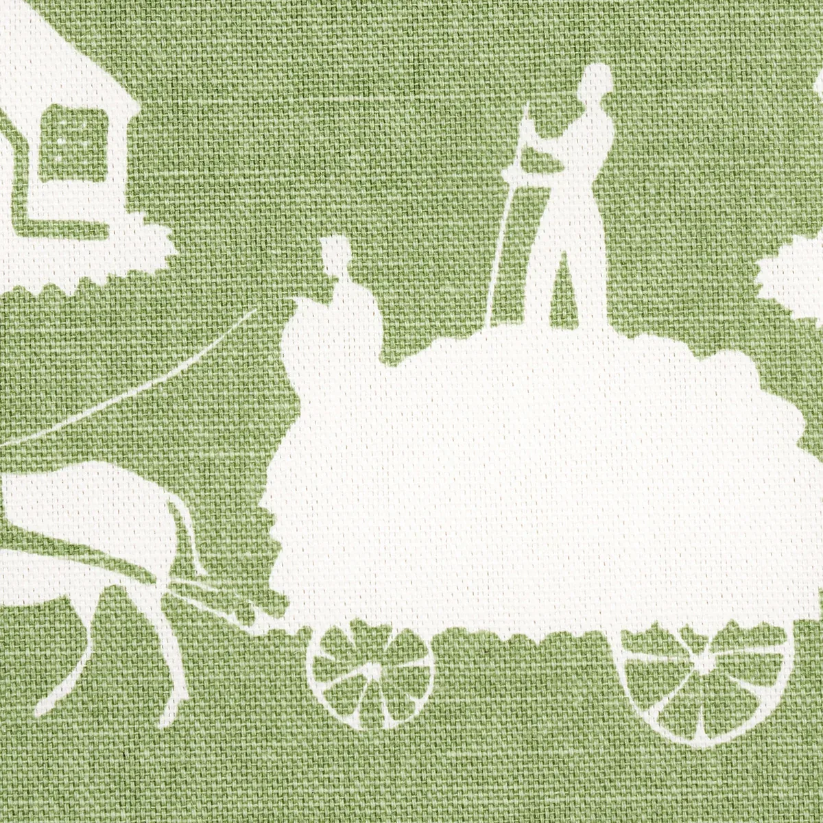Farm Scene Fabric – GREEN | Schumacher | Wallpaper Twins Farm Scene fabric GREEN color by Schumacher