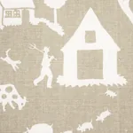 Farm Scene Fabric – NEUTRAL | Schumacher | Wallpaper Twins Farm Scene fabric NEUTRAL color by Schumacher
