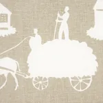 Farm Scene Fabric – NEUTRAL | Schumacher | Wallpaper Twins Farm Scene fabric NEUTRAL color by Schumacher