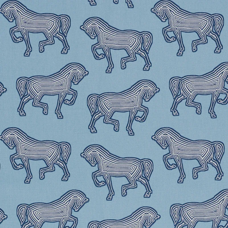 FAUBOURG fabric BLUE color by Schumacher