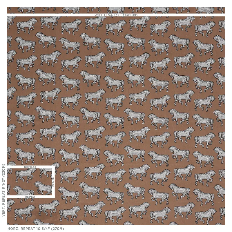 FAUBOURG fabric BROWN color by Schumacher