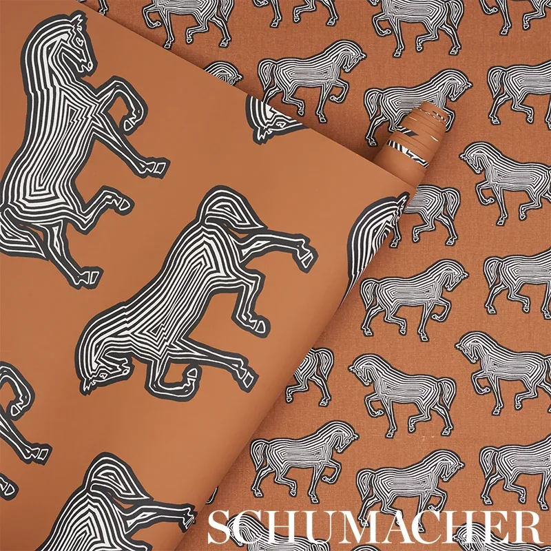 FAUBOURG fabric BROWN color by Schumacher