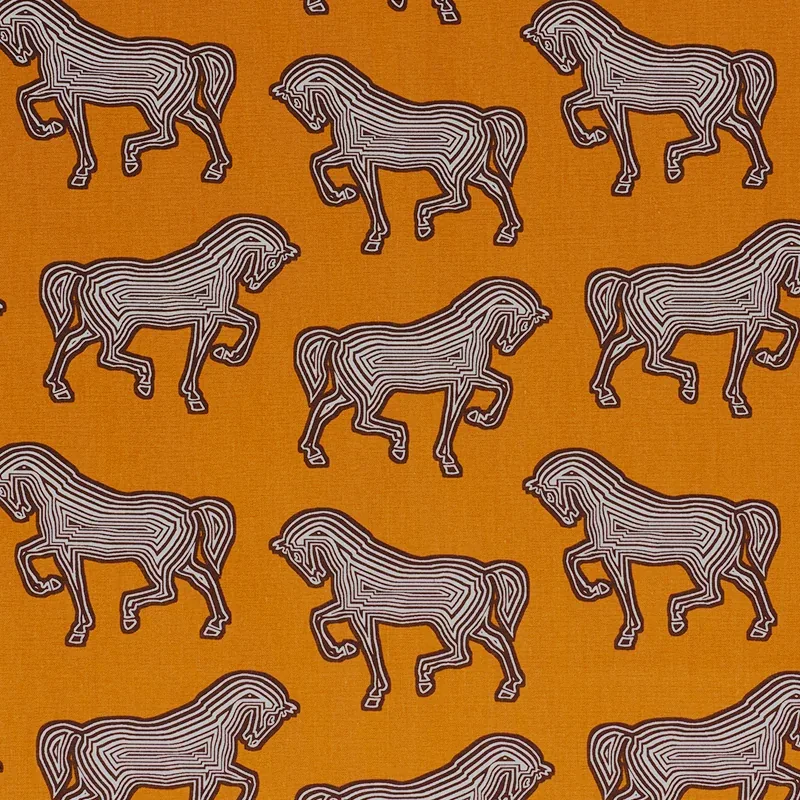 FAUBOURG fabric ORANGE color by Schumacher