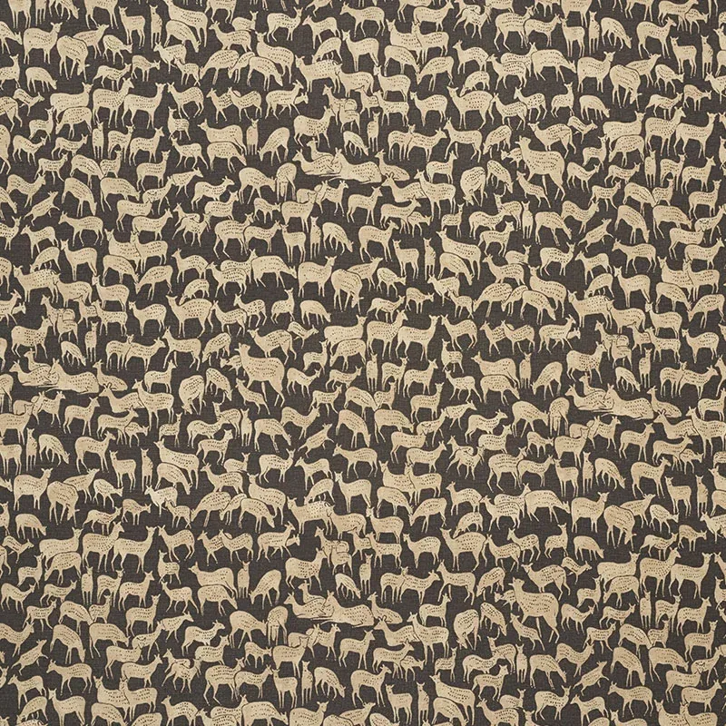FAUNA fabric CARBON color by Schumacher