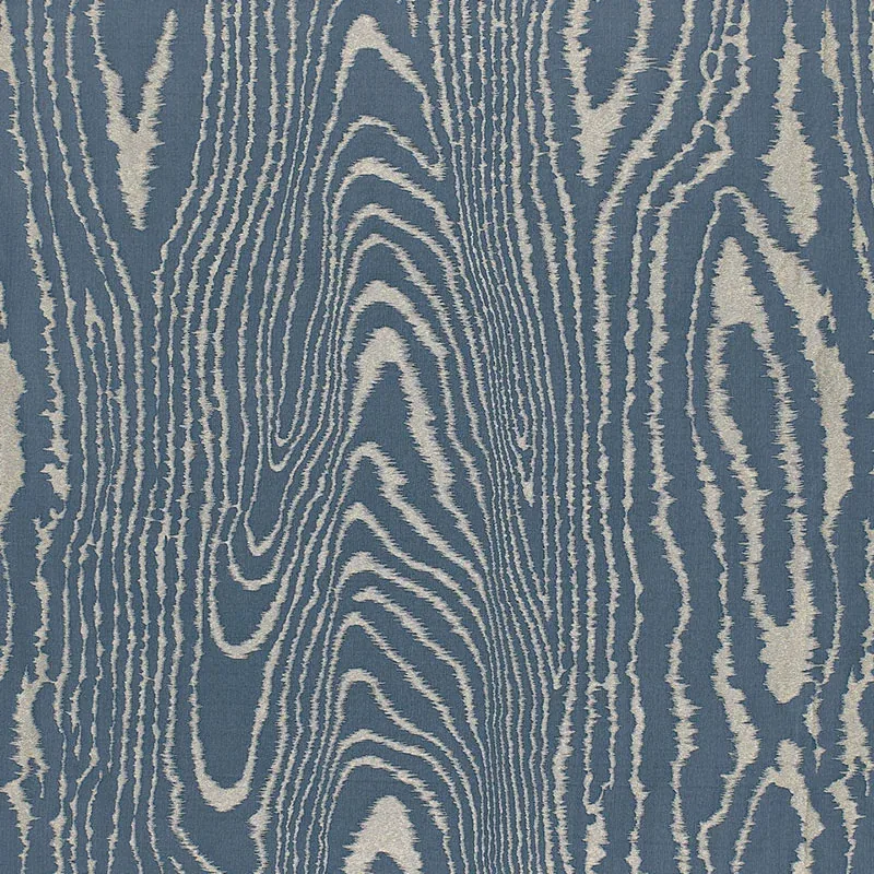 FAUX BOIS MOIRÉ WEAVE fabric MIDNIGHT color by Schumacher