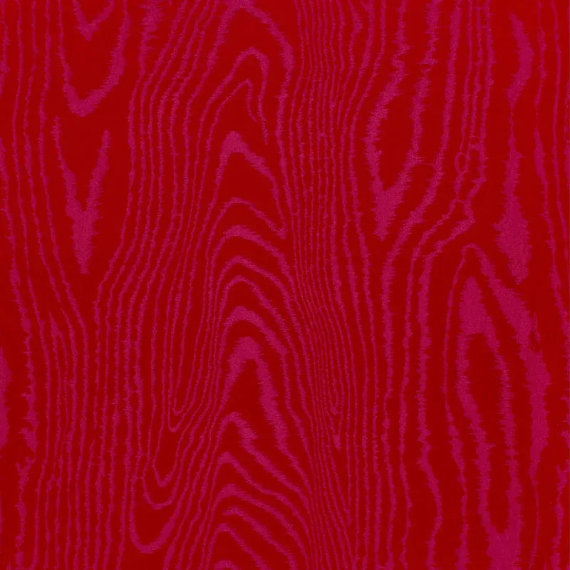 FAUX BOIS MOIRÉ WEAVE fabric ROUGE color by Schumacher
