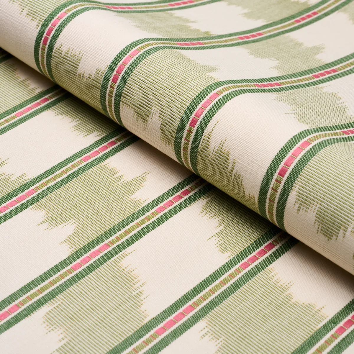 FAYE IKAT fabric LEAF color by Schumacher