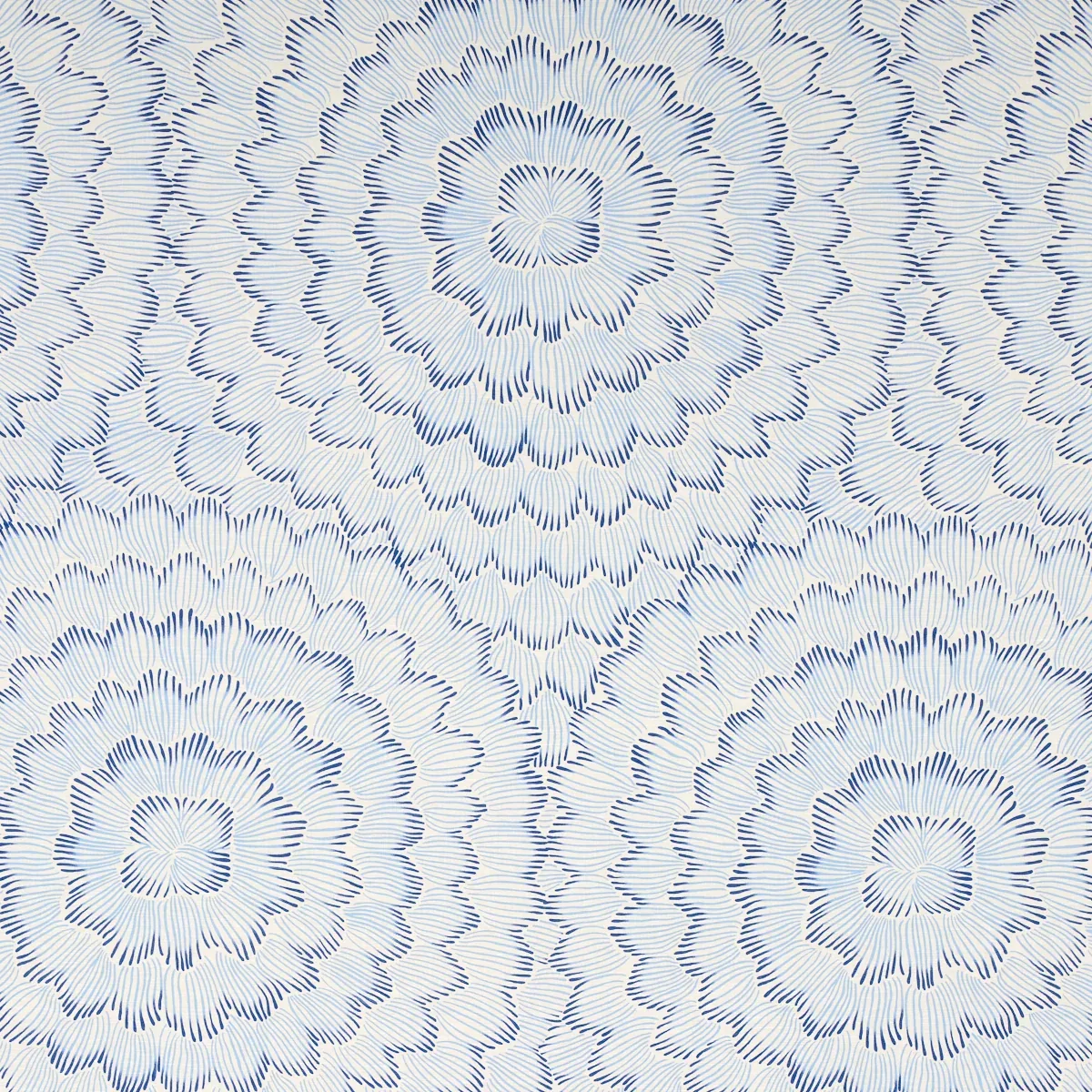 FEATHER BLOOM fabric TWO BLUES color by Schumacher