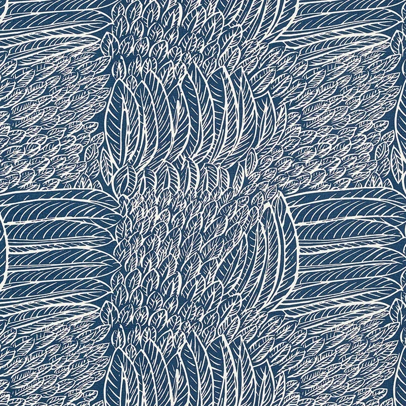 FEATHERFEST fabric NAVY color by Schumacher