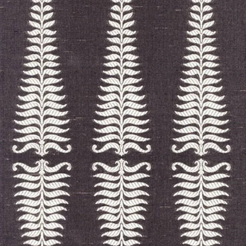 FERN TREE fabric IVORY/GREY FLANNEL color by Schumacher