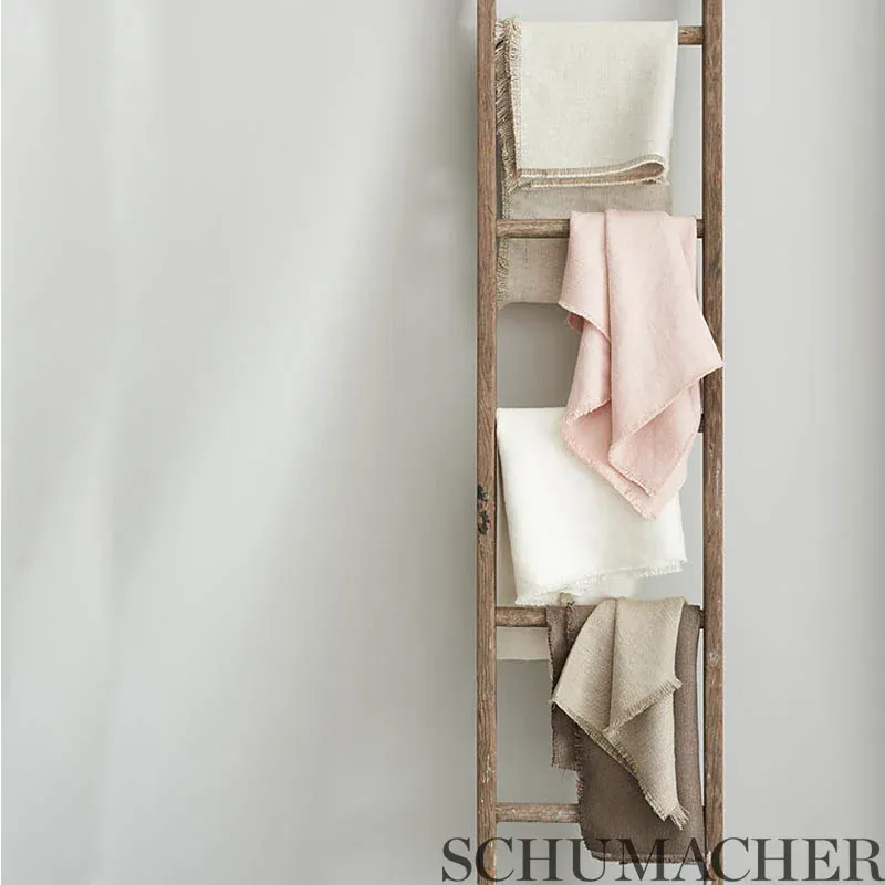 FINN HEAVYWEIGHT LINEN fabric PEAT color by Schumacher