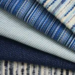 FINO STRIPE INDOOR/OUTDOOR fabric COBALT color by Schumacher