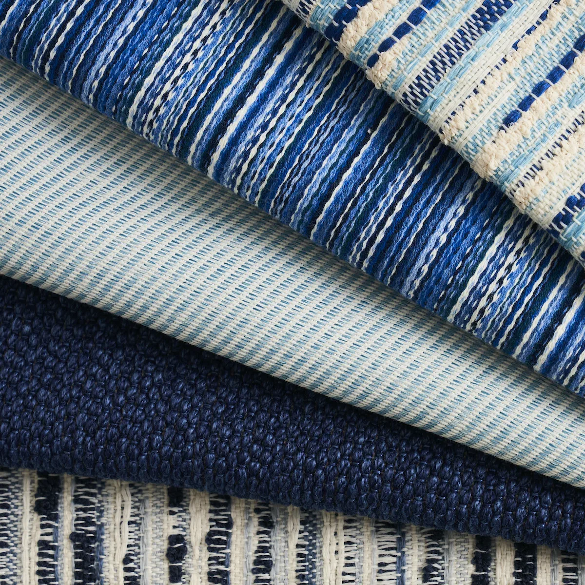 FINO STRIPE INDOOR/OUTDOOR fabric COBALT color by Schumacher