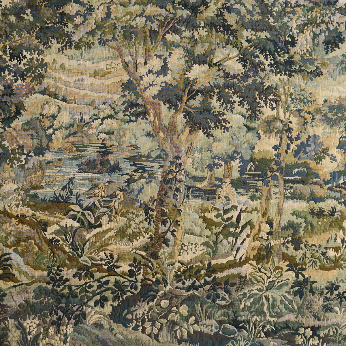 FLEMISH TAPESTRY fabric VERT color by Schumacher